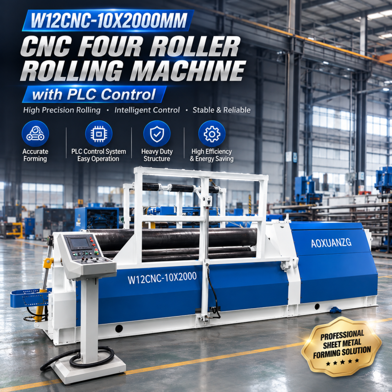 W12 -12x2000mm Sheet Metal 4 Roller Cnc Plate Bending Machine Roll Machine Professional Hydraulic Four Roller Bending Machine