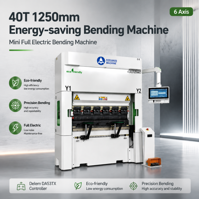 40T 1250mm Automatic Pure Electric Servo Press Brake DELEM 40T1250 6 Axis Small CNC Plate Bending Machine 4KW Motor Energy